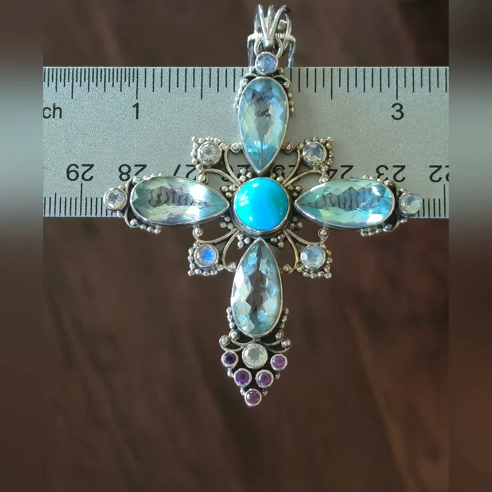 Nicky Butler RAJ COLLECTION LIMITED EDITION 925 Sterling Silver Cross Pendant NB